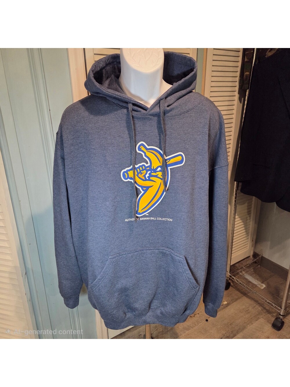Savannah Bananas Banana Ball Hoodie XL Blue Baseball Logo Tultex 320